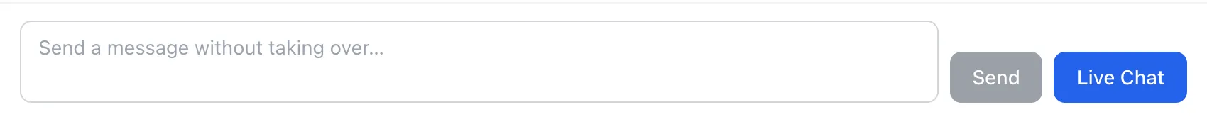 The message box on a bot conversation, with Send and Live Chat side by side